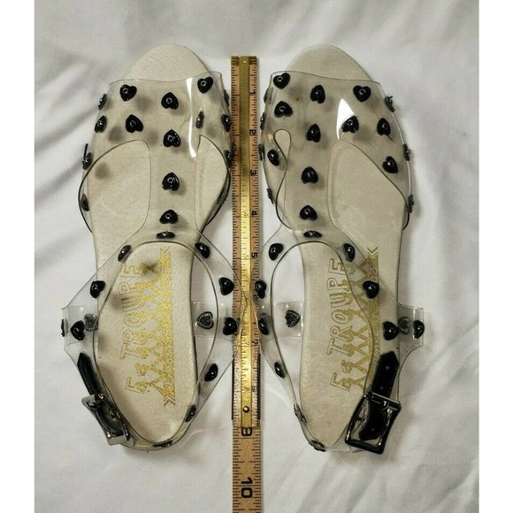 F-Troupe clear heart Jelly Plastic Sandals‎ size EU 36 US 5.5 Y2K - Picture 5 of 6